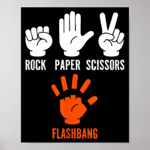 Poster piada de jogador de fps pedra papel tesoura flashb