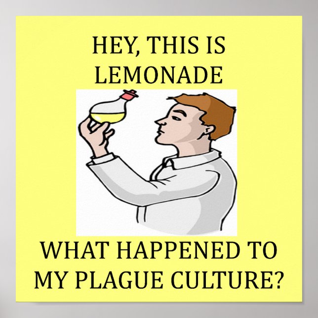 Pôster piada de laboratório de biologia engraçada (Frente)