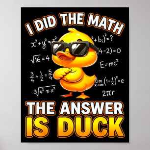 Poster Piada de Matemática Engraçada Eu Fiz a Conta A Res