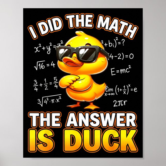 Poster Piada de Matemática Engraçada Eu Fiz a Conta A Res (Frente)