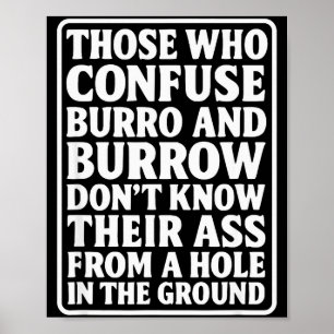 Poster Piada de Pai Engraçada Burro Toco Troca de Buraco 