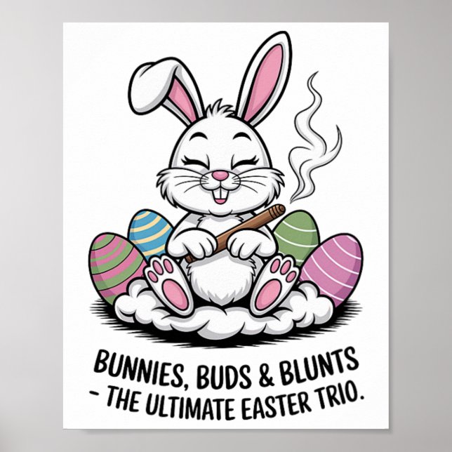 Poster Piada de Páscoa Coelhinhos Divertidos Blunts Trio  (Frente)