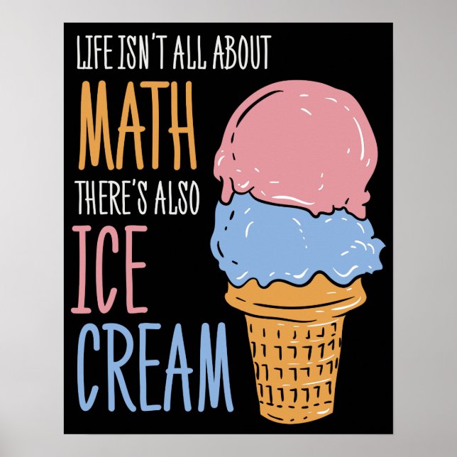 Poster Piada de Professor de Matemática e Sorvete (Frente)