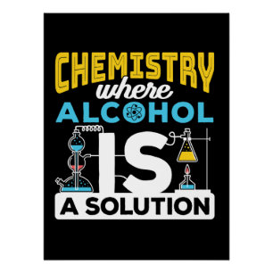 Pôster Piada de Química Solução Engraçada