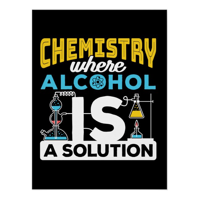 Pôster Piada de Química Solução Engraçada (Frente)