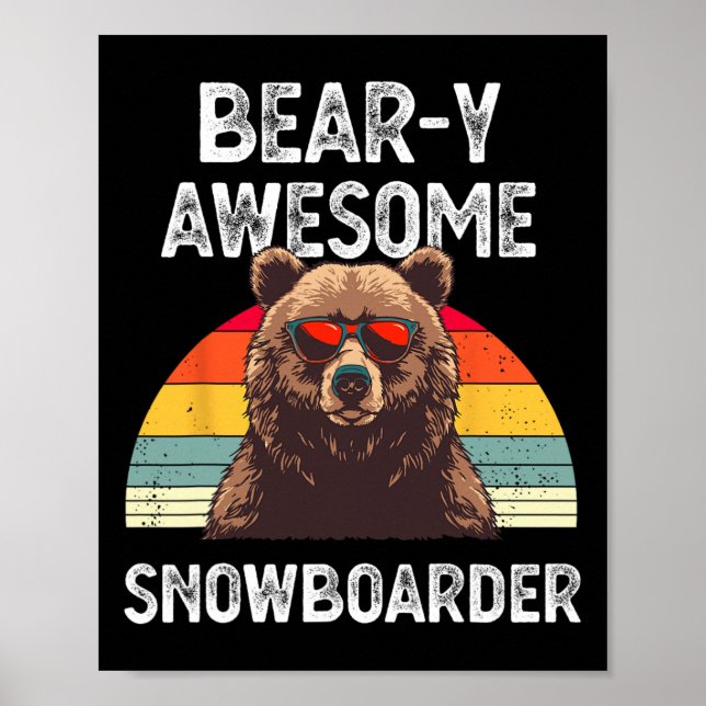Poster Piada de Snowboarder Snowboard Sn espetacular (Frente)