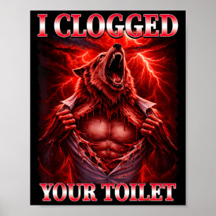 Poster Piada de vaso sanitário entupido alpha wolf meme b