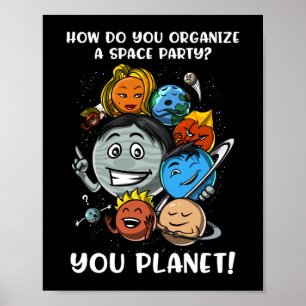 Poster Piada dos planetas do sistema solar do partido do