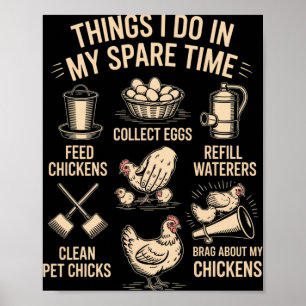 Poster Piada engraçada da fazenda de frango do quintal hu