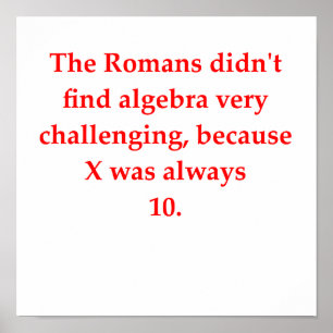 Pôster piada engraçada da matemática