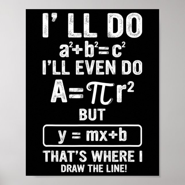 Poster Piada engraçada de professor de matemática homens  (Frente)