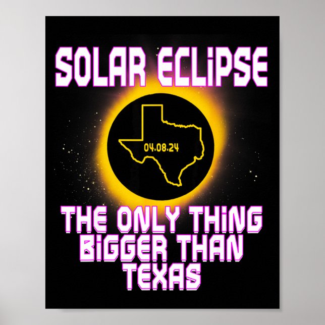 Poster Piada engraçada do eclipse solar total do Texas (Frente)