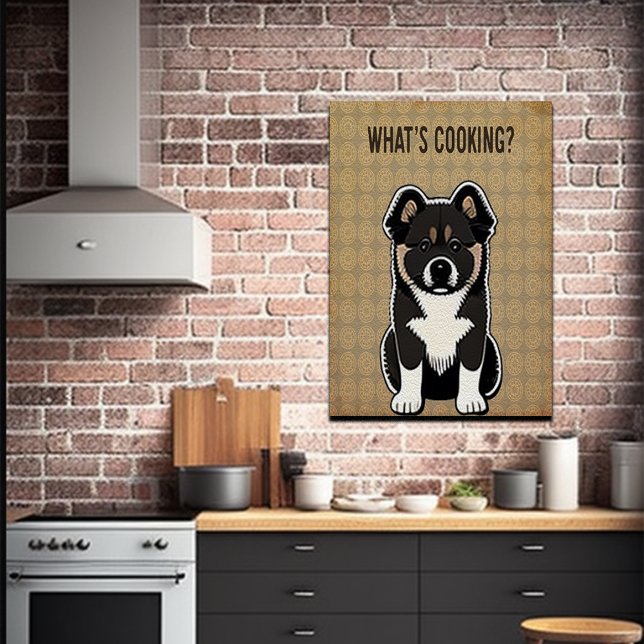 Poster Piada Engraçado Akita Puppy Kitchen (Criador carregado)