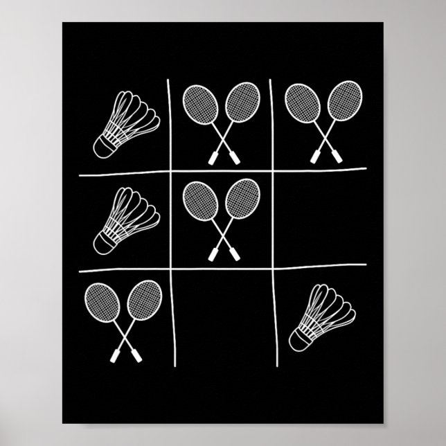 Poster Piada Engraçado Badminton - Nughts E Cruzes Tic-ta (Frente)