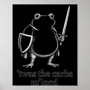 Poster Piada Medieval de Sapo Meme Carboidratos Cavaleiro