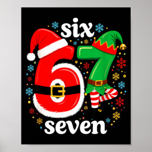 Poster Piada Meme Seis Sete 67 Elfo 6 7 Papai Noel Natal