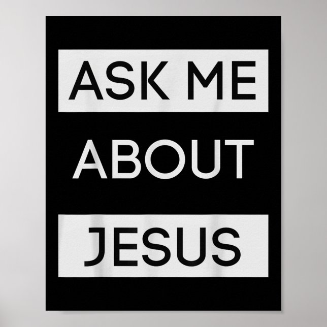 Poster Piada Pergunte-me Sobre Jesus Presente Cristão Jes (Frente)