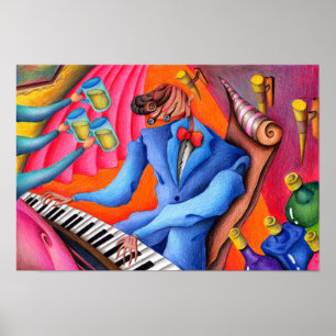 Poster Pianista de jazz.