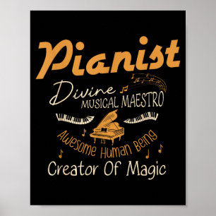 Poster Pianista divino maestro musical ser humano incríve