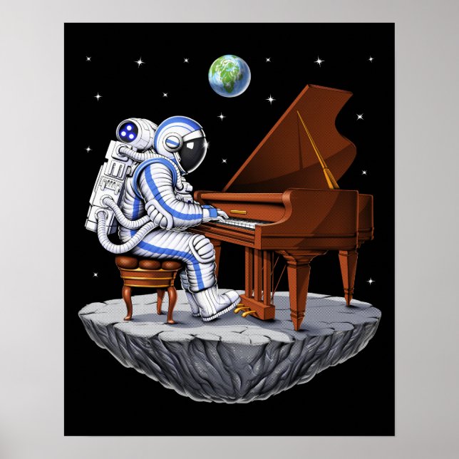 Poster Pianista do Astronauta Espacial (Frente)