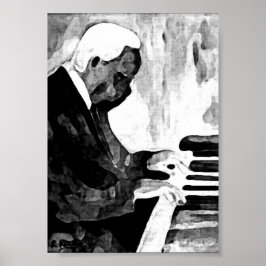 Pôster Pianista Jazz O Indian Ink Artwork Impresiones