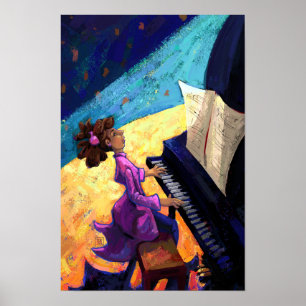 Poster Pianista Menina no Palco