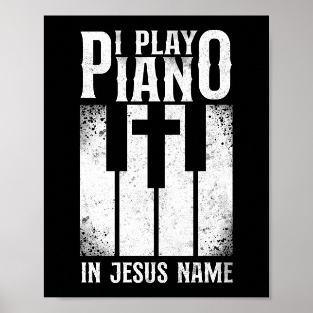 Poster Pianista Piano Que Toco Piano No Teclado Nome Jesu (Frente)