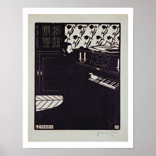 Pôster Piano, 1914 (corte de madeira) (Frente)