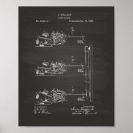 Pôster Piano Action 1886 Patent Art Chalkboard