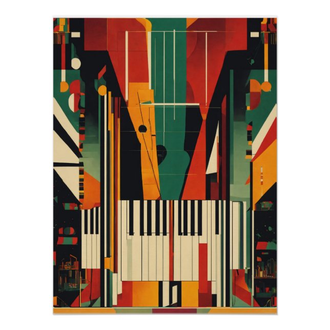Pôster Piano Antigo Harlem Renaissance (Frente)
