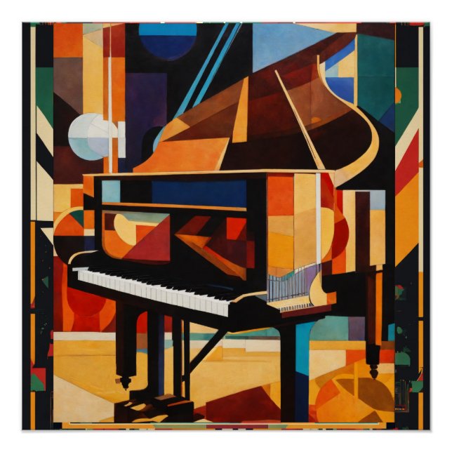 Pôster Piano Antigo Harlem Renaissance (Frente)
