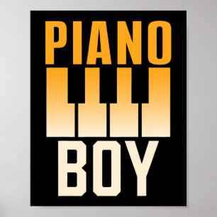 Poster Piano Boy Instrumento Jogador Pianista Músico