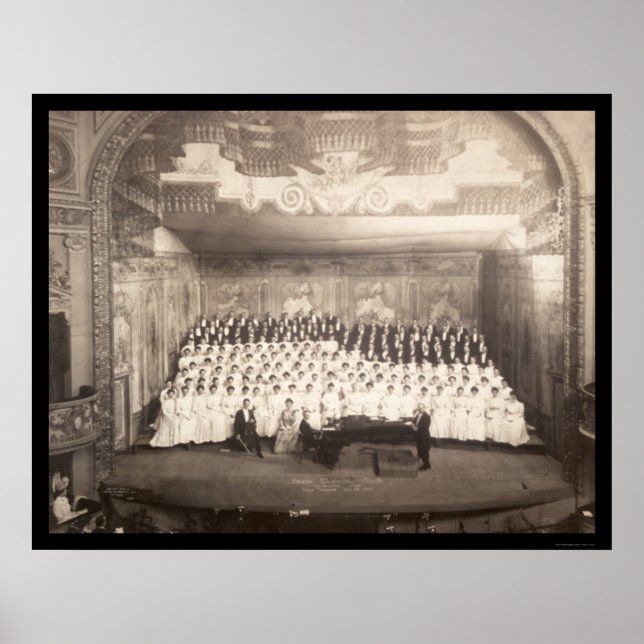 Pôster Piano Coro Milwaukee Foto 1906 (Frente)