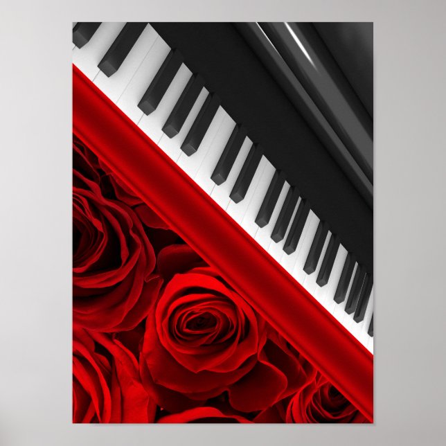 Pôster Piano e Rosas (Frente)