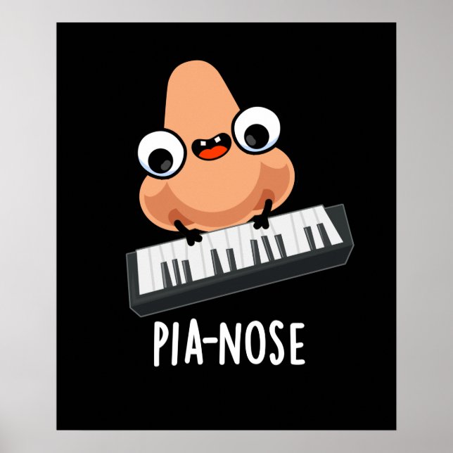Poster Piano Engraçado Piano Nose Pun Dark BG (Frente)