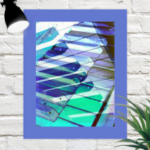 Piano Keyboard Keys Music Abstract Blue Turquoise