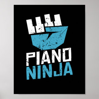 Poster Piano Ninja Clef Music