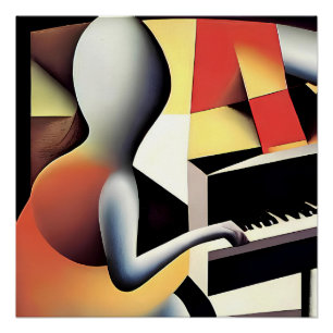 Pôster Piano Player - Arte de Pincel