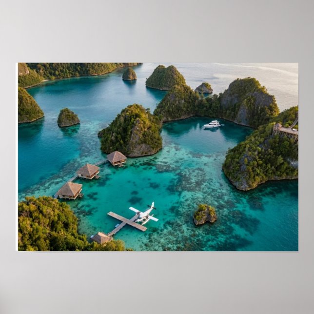 Poster Piaynemo Raja Ampat Islands Paradise View Art (Frente)
