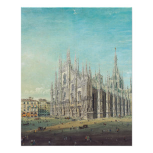 Pôster Piazza del Duomo em Milão, por Carlo Bossoli
