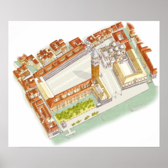 Pôster Piazza San Marco. Veneza Itália (Frente)
