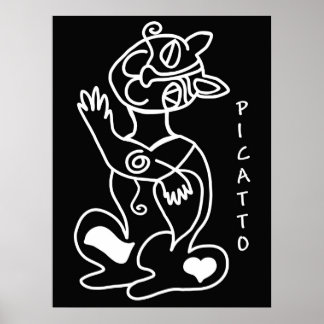 Poster Picatto branco a preto