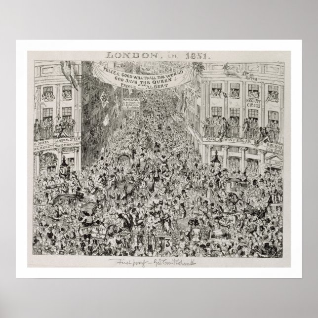 Poster Piccadilly durante a exposição de Excelentes, 1851 (Frente)
