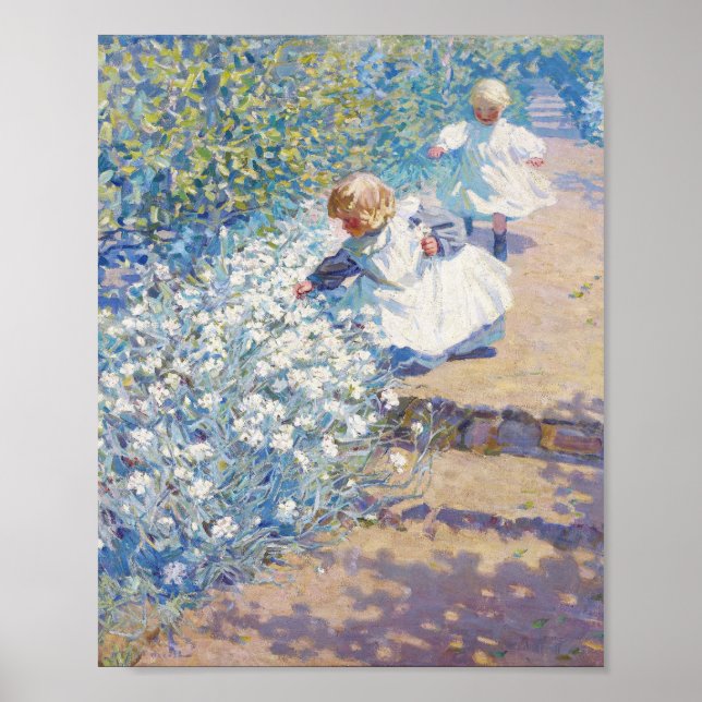 Poster Picking Flowers, pintura por Helen McNicoll (Frente)