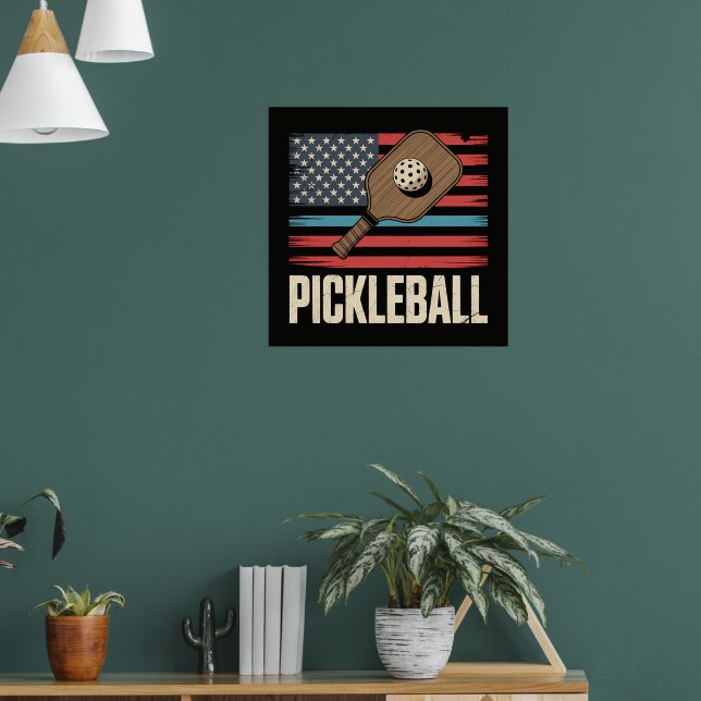 Poster Pickleball da Bandeira dos EUA (Sala de Estar 1)