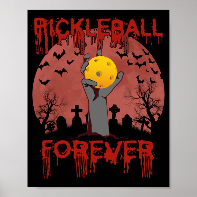 Poster Pickleball Forever para o Dia das Bruxas (Frente)