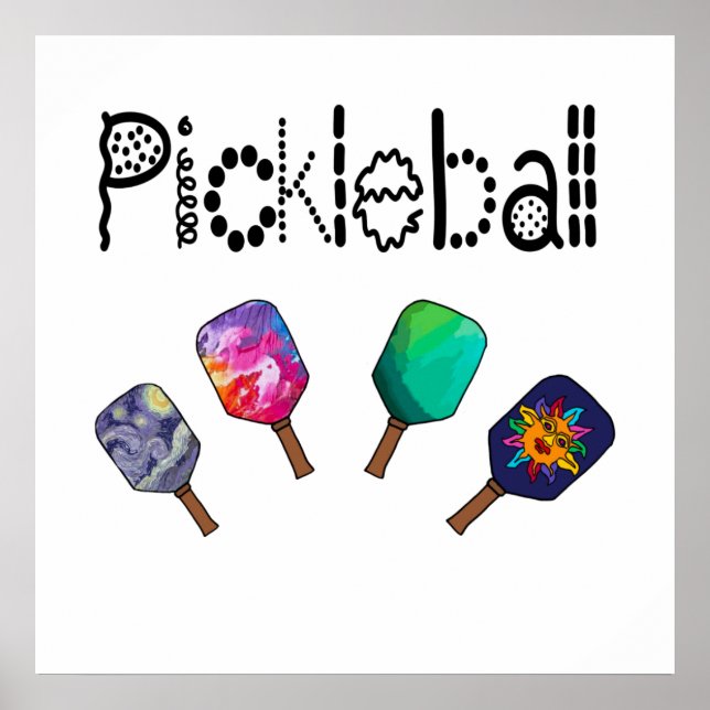 Poster Pickleball legal e Paddles de Arte Esportiva (Frente)