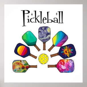 Poster Pickleball legal Paddle Esportivo Arco-Íris