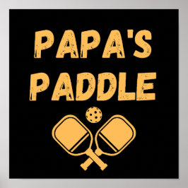 Poster Pickleball Paddle personalizado do Papa