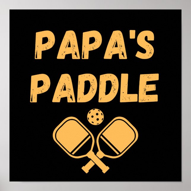 Poster Pickleball Paddle personalizado do Papa (Frente)